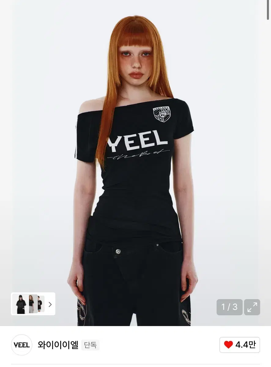 [YEEL] YEEL RACING ASYMMETRIC T-SHIRT ★大人気★ YEEL RACING ASYMMETRIC T-SHIRT BLACK | 브랜드 중고거래